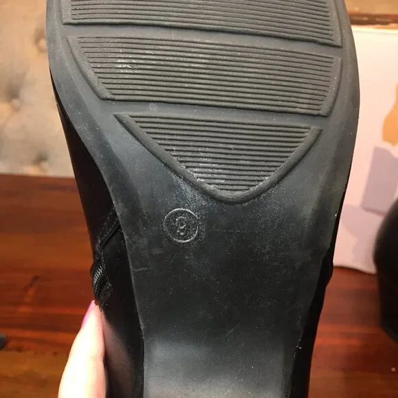 Jones Bootmaker Womens Brown Leather Mid Heel Flex Ankle Boots Heels - Picture 6 of 6